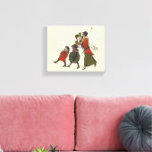 ヴィンテージクリスマスショッピングファミリーおもしろい キャンバスプリント (インサイチュ (リビング))