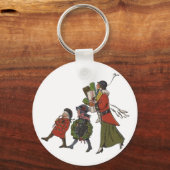 ヴィンテージクリスマスショッピングファミリーおもしろい キーホルダー (正面)