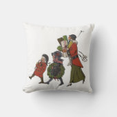 ヴィンテージクリスマスショッピングファミリーおもしろい クッション (正面)