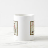 ヴィンテージクリスマスショッピングファミリーおもしろい コーヒーマグカップ (中央)