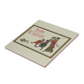 ヴィンテージクリスマスショッピングファミリーおもしろい タイル (側面)