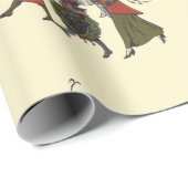 ヴィンテージクリスマスショッピングファミリーおもしろい ラッピングペーパー (ロールコーナー)