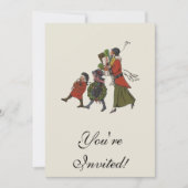 ヴィンテージクリスマスショッピングファミリーおもしろい 招待状 (正面)