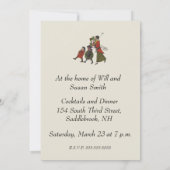 ヴィンテージクリスマスショッピングファミリーおもしろい 招待状 (裏面)