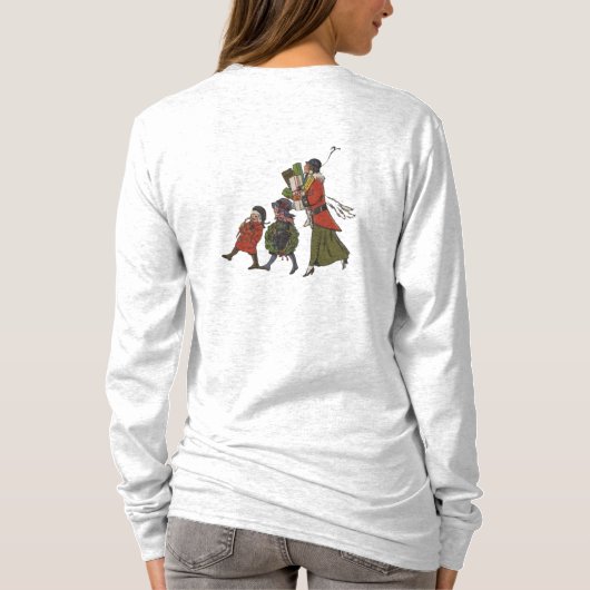 ヴィンテージクリスマスショッピングファミリーおもしろい Tシャツ (裏面)