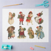 ヴィンテージクリスマスシリーズデザイン7 薄葉紙 (クラフト)