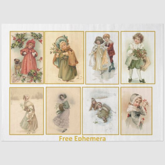 ヴィンテージクリスマスシリーズデザイン8 薄葉紙 (正面)