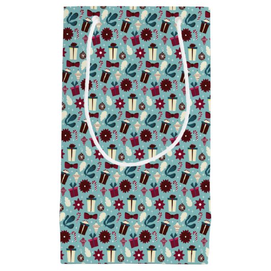 ヴィンテージクリスマスシーズンギフトドードル スモールペーパーバッグ (正面)