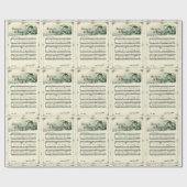 ヴィンテージクリスマスシート遠くに音楽、マネジャー ラッピングペーパー (フラット)