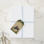 ヴィンテージクリスマスシート音楽とグランドピアノ ギフトタグ (より糸付き)