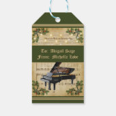 ヴィンテージクリスマスシート音楽とグランドピアノ ギフトタグ (裏面)