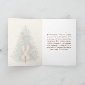 ヴィンテージクリスマスシート音楽とチェロ シーズンカード (内部)