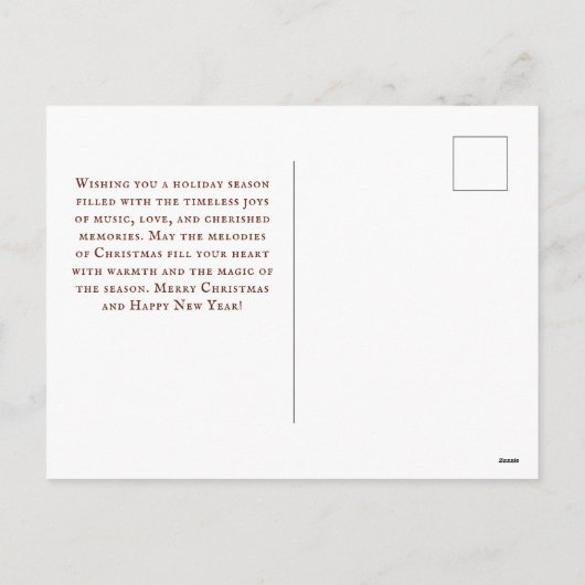 ヴィンテージクリスマスシート音楽とチェロ シーズンポストカード (裏面)