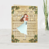 ヴィンテージクリスマスシート音楽とバレリーナ シーズンカード (裏面)