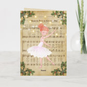 ヴィンテージクリスマスシート音楽とバレリーナ シーズンカード (裏面)