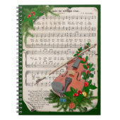 ヴィンテージクリスマスシート音楽とフェスティバルバイオリン ノートブック (正面)