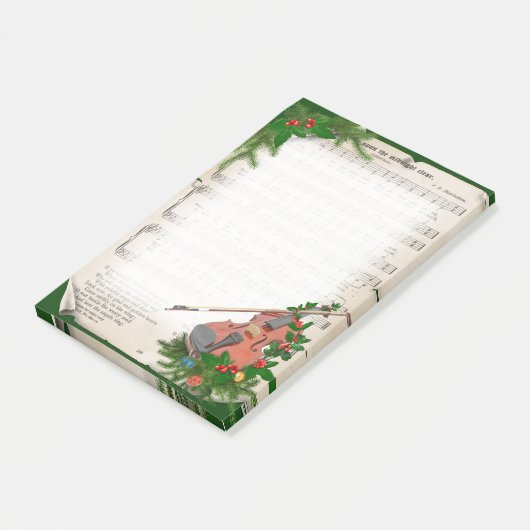 ヴィンテージクリスマスシート音楽とフェスティバルバイオリン ポストイット (アングル)