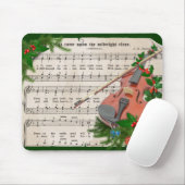 ヴィンテージクリスマスシート音楽とフェスティバルバイオリン マウスパッド (マウス)