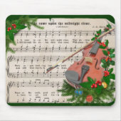ヴィンテージクリスマスシート音楽とフェスティバルバイオリン マウスパッド (正面)