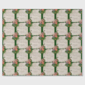 ヴィンテージクリスマスシート音楽とフェスティバルバイオリン ラッピングペーパー (フラット)