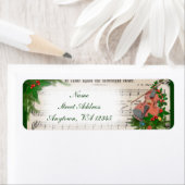 ヴィンテージクリスマスシート音楽とフェスティバルバイオリン ラベル (インサイチュ)