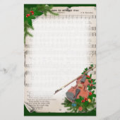 ヴィンテージクリスマスシート音楽とフェスティバルバイオリン 便箋 (正面)