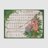 ヴィンテージクリスマスシート音楽とフェスティバルバイオリン 薄葉紙 (正面)