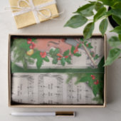 ヴィンテージクリスマスシート音楽とフェスティバルバイオリン 薄葉紙 (ギフト)