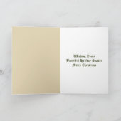 ヴィンテージクリスマスシート音楽ガールとバイオリン シーズンカード (内部)