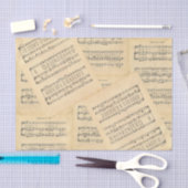 ヴィンテージクリスマスシート音楽ティッシュペーパー 薄葉紙 (クラフト)