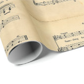 ヴィンテージクリスマスシート音楽ラッピング紙 ラッピングペーパー (ロールコーナー)