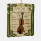 ヴィンテージクリスマスシート音楽ヴァイオリン セラミックオーナメント (右)