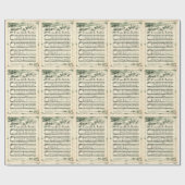 ヴィンテージクリスマスシート音楽 ラッピングペーパー (フラット)