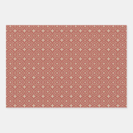 ヴィンテージクリスマスシームレスパターン ラッピングペーパーシート