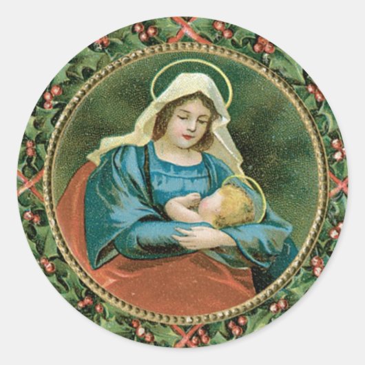 ヴィンテージクリスマスシールまたはシール ラウンドシール (正面)