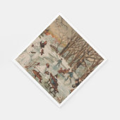 ヴィンテージクリスマスシーンアイススケートで滑る スタンダードランチョンナプキン (角)