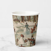 ヴィンテージクリスマスシーンアイススケートで滑る 紙コップ (左)