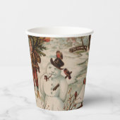 ヴィンテージクリスマスシーンアイススケートで滑る 紙コップ (正面)