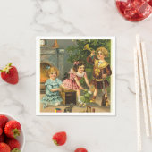 ヴィンテージクリスマスシーンホリデイ紙ナプキン スタンダードカクテルナプキン (インサイチュ)