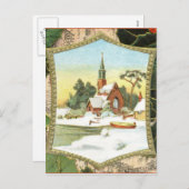 ヴィンテージクリスマスシーンポストカード シーズンポストカード (正面/裏面)