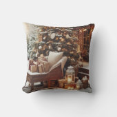 ヴィンテージクリスマスシーン クッション (正面)