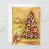 ヴィンテージクリスマスシーン シーズンポストカード (正面/裏面)