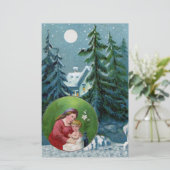 ヴィンテージクリスマスシーン 便箋 (スタンド正面)