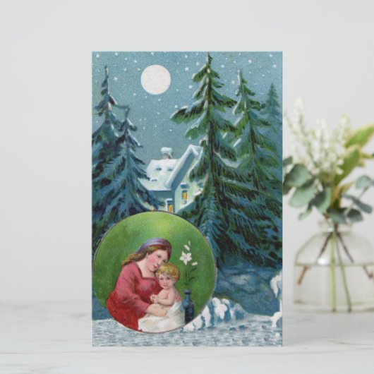ヴィンテージクリスマスシーン 便箋 (スタンド正面)