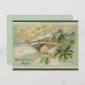 ヴィンテージクリスマスジョイス冬のシーン ポストカード (正面/裏面)