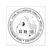 ヴィンテージクリスマスジンジャーブレッドハウス差出人住所 セルフインキングスタンプ (デザイン)