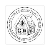 ヴィンテージクリスマスジンジャーブレッドハウス差出人住所 ラバースタンプ (インプリント)