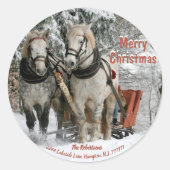 ヴィンテージクリスマススイベル差出人住所 ラウンドシール (正面)