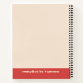 ヴィンテージクリスマススイートケーキ名前をカスタムする目的 ノートブック (裏面)