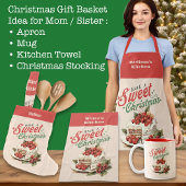 ヴィンテージクリスマススイートケーキ名前をカスタムする キッチンタオル